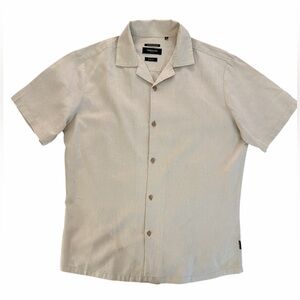 Men's Linen Beige Short Sleeve Shirt